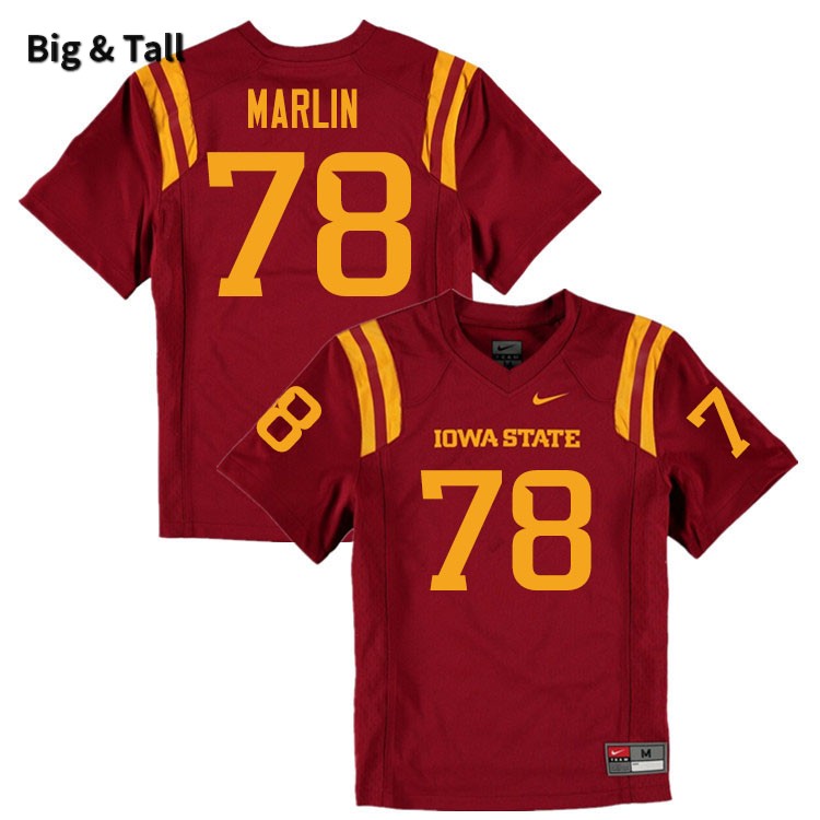 Iowa State Cyclones Men's #78 Jeremiah Marlin Nike NCAA Authentic Cardinal Big & Tall College Stitched Football Jersey ZP42O35GO